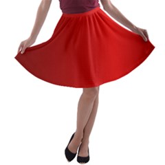 Red Gradient Fractal Backgroun A-line Skater Skirt by Simbadda