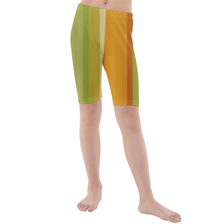 Colorful Citrus Colors Striped Background Wallpaper Kids  Mid Length Swim Shorts