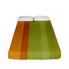 Colorful Citrus Colors Striped Background Wallpaper Fitted Sheet (full/ Double Size) by Simbadda