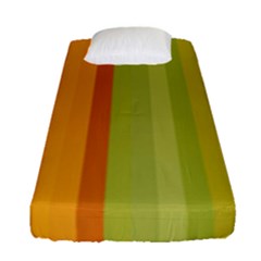 Colorful Citrus Colors Striped Background Wallpaper Fitted Sheet (single Size) by Simbadda