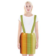 Colorful Citrus Colors Striped Background Wallpaper Suspender Skirt by Simbadda