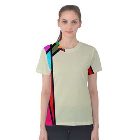 Digitally Created Abstract Page Border With Copyspace Women s Cotton Tee by Simbadda