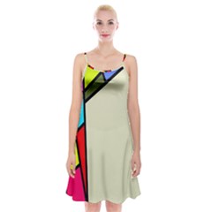 Digitally Created Abstract Page Border With Copyspace Spaghetti Strap Velvet Dress by Simbadda