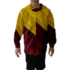 3d Glass Frame With Red Gold Fractal Background Hooded Wind Breaker (kids) by Simbadda