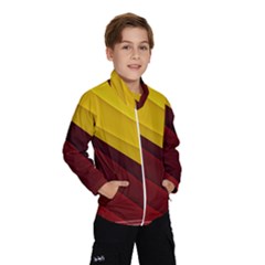 3d Glass Frame With Red Gold Fractal Background Wind Breaker (kids) by Simbadda