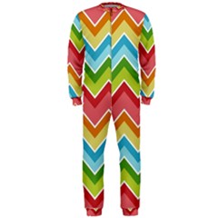 Colorful Background Of Chevrons Zigzag Pattern Onepiece Jumpsuit (men)  by Simbadda