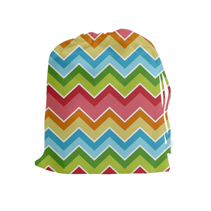 Colorful Background Of Chevrons Zigzag Pattern Drawstring Pouches (Extra Large)