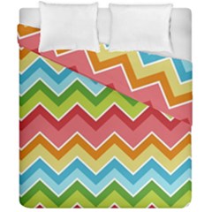 Colorful Background Of Chevrons Zigzag Pattern Duvet Cover Double Side (california King Size) by Simbadda