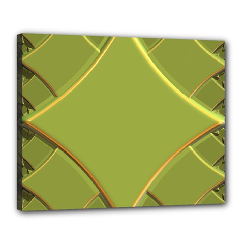 Fractal Green Diamonds Background Canvas 20  X 16  by Simbadda