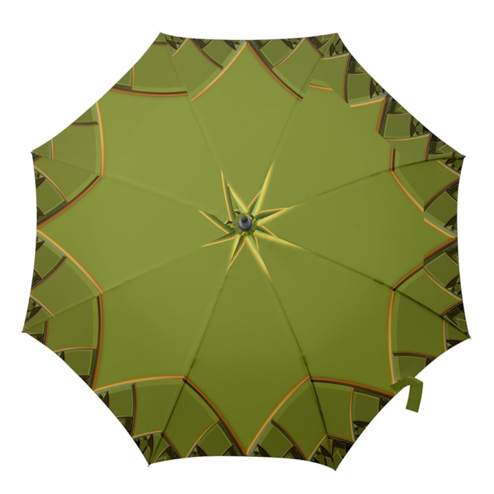 Fractal Green Diamonds Background Hook Handle Umbrellas (Large)