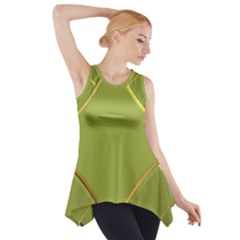 Fractal Green Diamonds Background Side Drop Tank Tunic by Simbadda