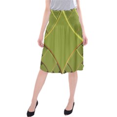 Fractal Green Diamonds Background Midi Beach Skirt by Simbadda