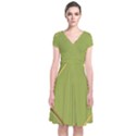 Fractal Green Diamonds Background Short Sleeve Front Wrap Dress View1