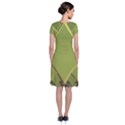 Fractal Green Diamonds Background Short Sleeve Front Wrap Dress View2