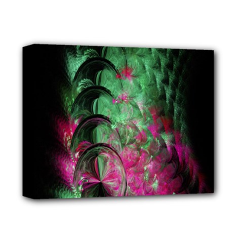 Pink And Green Shapes Make A Pretty Fractal Image Deluxe Canvas 14  X 11  by Simbadda