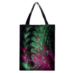 Pink And Green Shapes Make A Pretty Fractal Image Classic Tote Bag by Simbadda