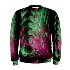 Pink And Green Shapes Make A Pretty Fractal Image Men s Sweatshirt by Simbadda