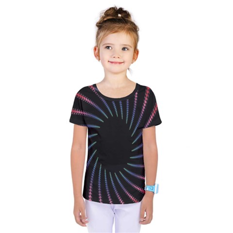 Fractal Black Hole Computer Digital Graphic Kids  One Piece Tee by Simbadda