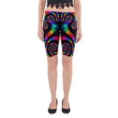 Fractal Drawing Of Phoenix Spirals Yoga Cropped Leggings by Simbadda