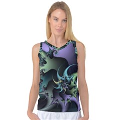 Fractal Image With Sharp Wheels Women s Basketball Tank Top by Simbadda