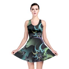 Fractal Image With Sharp Wheels Reversible Skater Dress by Simbadda