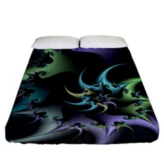 Fractal Image With Sharp Wheels Fitted Sheet (california King Size) by Simbadda