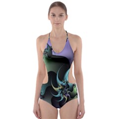 Fractal Image With Sharp Wheels Cut-out One Piece Swimsuit by Simbadda