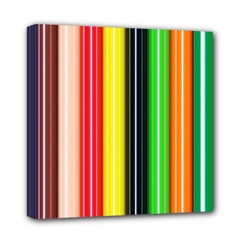 Stripes Colorful Striped Background Wallpaper Pattern Mini Canvas 8  X 8  by Simbadda