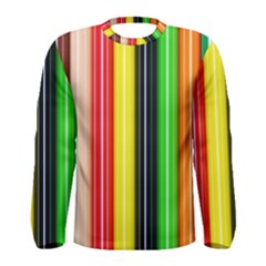 Stripes Colorful Striped Background Wallpaper Pattern Men s Long Sleeve Tee by Simbadda