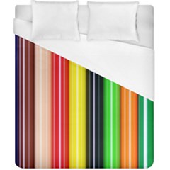 Stripes Colorful Striped Background Wallpaper Pattern Duvet Cover (california King Size) by Simbadda