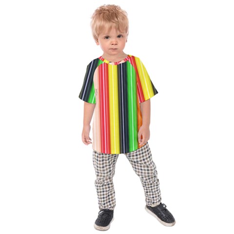 Stripes Colorful Striped Background Wallpaper Pattern Kids  Raglan Tee by Simbadda