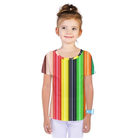 Stripes Colorful Striped Background Wallpaper Pattern Kids  One Piece Tee by Simbadda