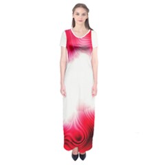 Abstract Pink Page Border Short Sleeve Maxi Dress by Simbadda