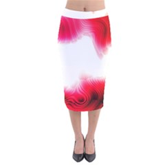 Abstract Pink Page Border Velvet Midi Pencil Skirt by Simbadda