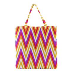 Colorful Chevrons Zigzag Pattern Seamless Grocery Tote Bag by Simbadda