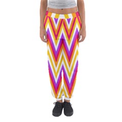 Colorful Chevrons Zigzag Pattern Seamless Women s Jogger Sweatpants by Simbadda