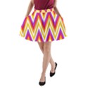 Colorful Chevrons Zigzag Pattern Seamless A-Line Pocket Skirt View1