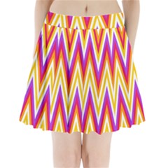 Colorful Chevrons Zigzag Pattern Seamless Pleated Mini Skirt by Simbadda