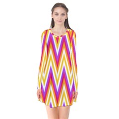 Colorful Chevrons Zigzag Pattern Seamless Flare Dress by Simbadda