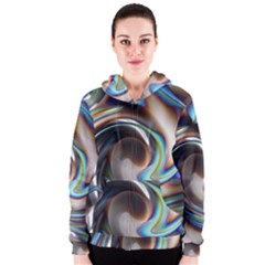 Twirl Liquid Crystal Women s Zipper Hoodie by Simbadda