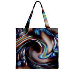 Twirl Liquid Crystal Zipper Grocery Tote Bag