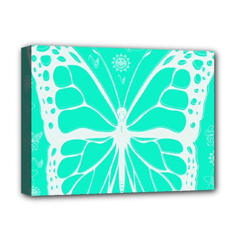 Butterfly Cut Out Flowers Deluxe Canvas 16  X 12   by Simbadda