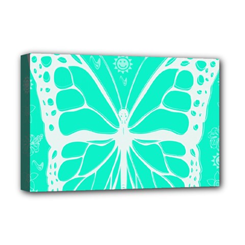 Butterfly Cut Out Flowers Deluxe Canvas 18  X 12   by Simbadda