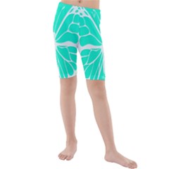 Butterfly Cut Out Flowers Kids  Mid Length Swim Shorts by Simbadda