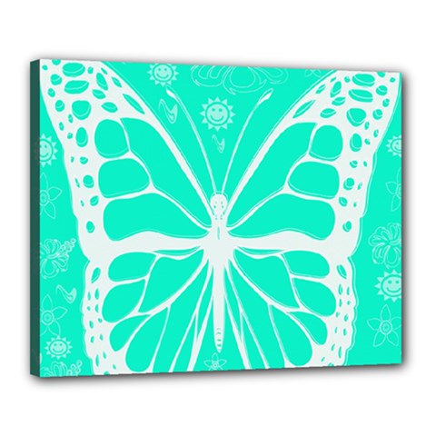 Butterfly Cut Out Flowers Canvas 20  X 16  by Simbadda