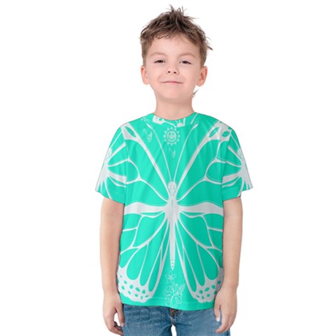 Butterfly Cut Out Flowers Kids  Cotton Tee by Simbadda