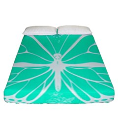 Butterfly Cut Out Flowers Fitted Sheet (king Size) by Simbadda