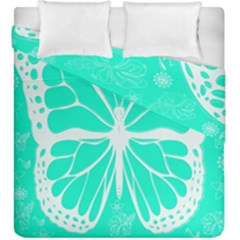 Butterfly Cut Out Flowers Duvet Cover Double Side (king Size) by Simbadda