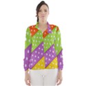 Colorful Easter Ribbon Background Wind Breaker (Women) View1