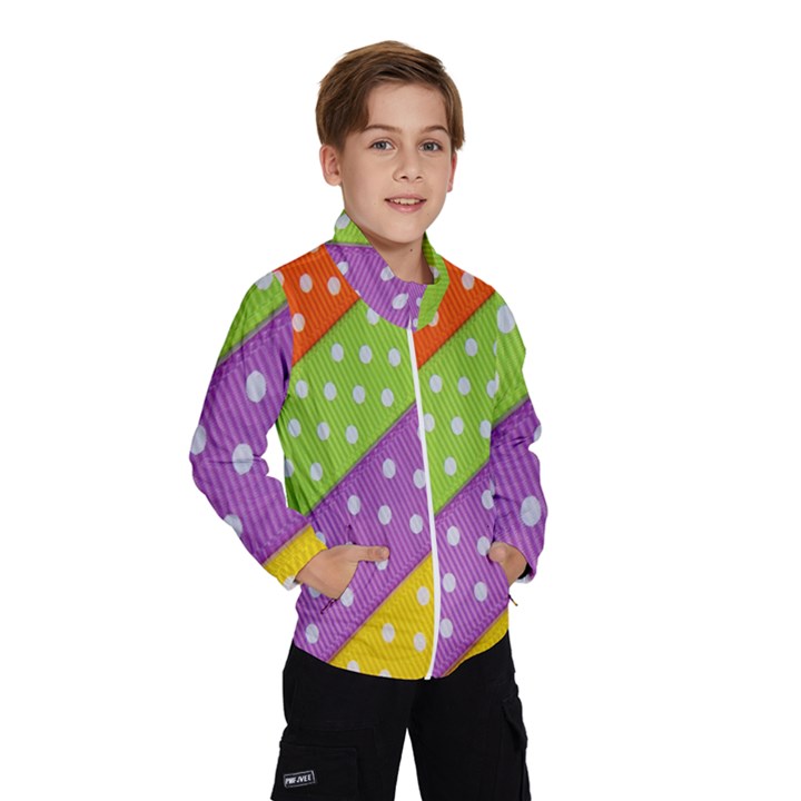 Colorful Easter Ribbon Background Wind Breaker (Kids)